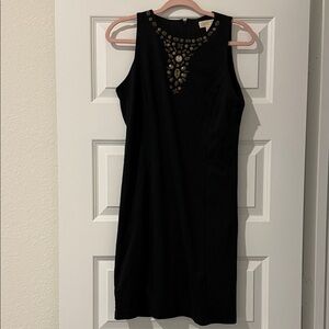 MICHAEL Michael Kors Black Mini Dress with Stone Accents